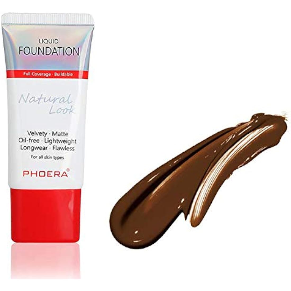 PHOERA Full Coverage Liquid Foundation – Matte Oil-Free Waterproof Base