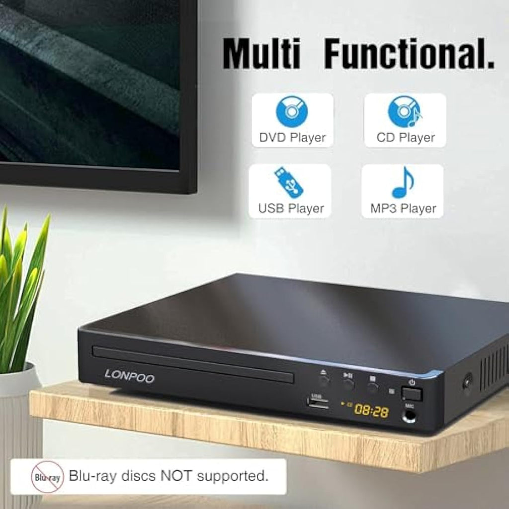 Multi-Region DVD Player – 1080p HDMI Upscaling & USB (LP-099UK)
