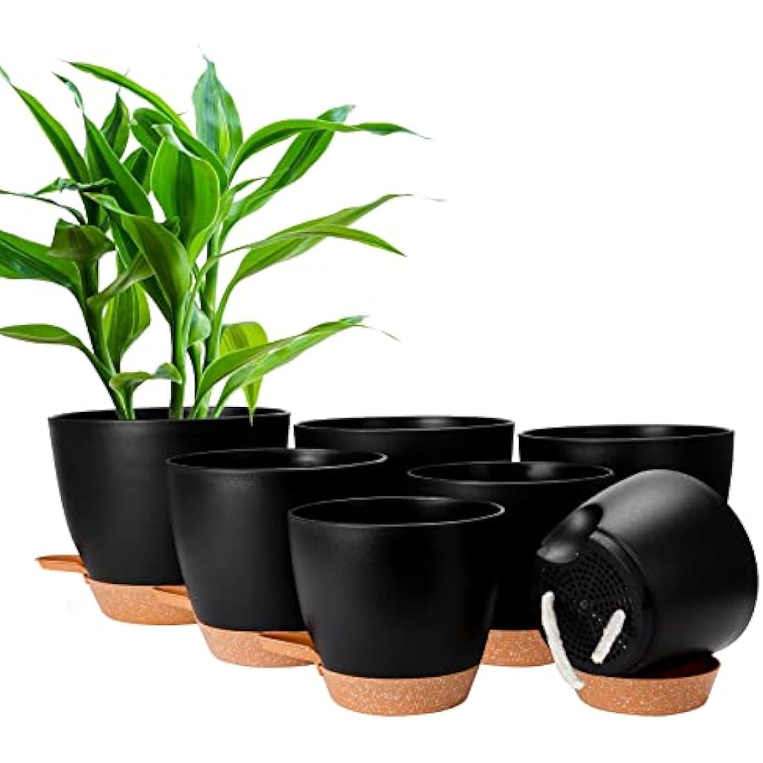 CSYY Self Watering Plant Pots | 7-Pack Plastic Planters with Drainage