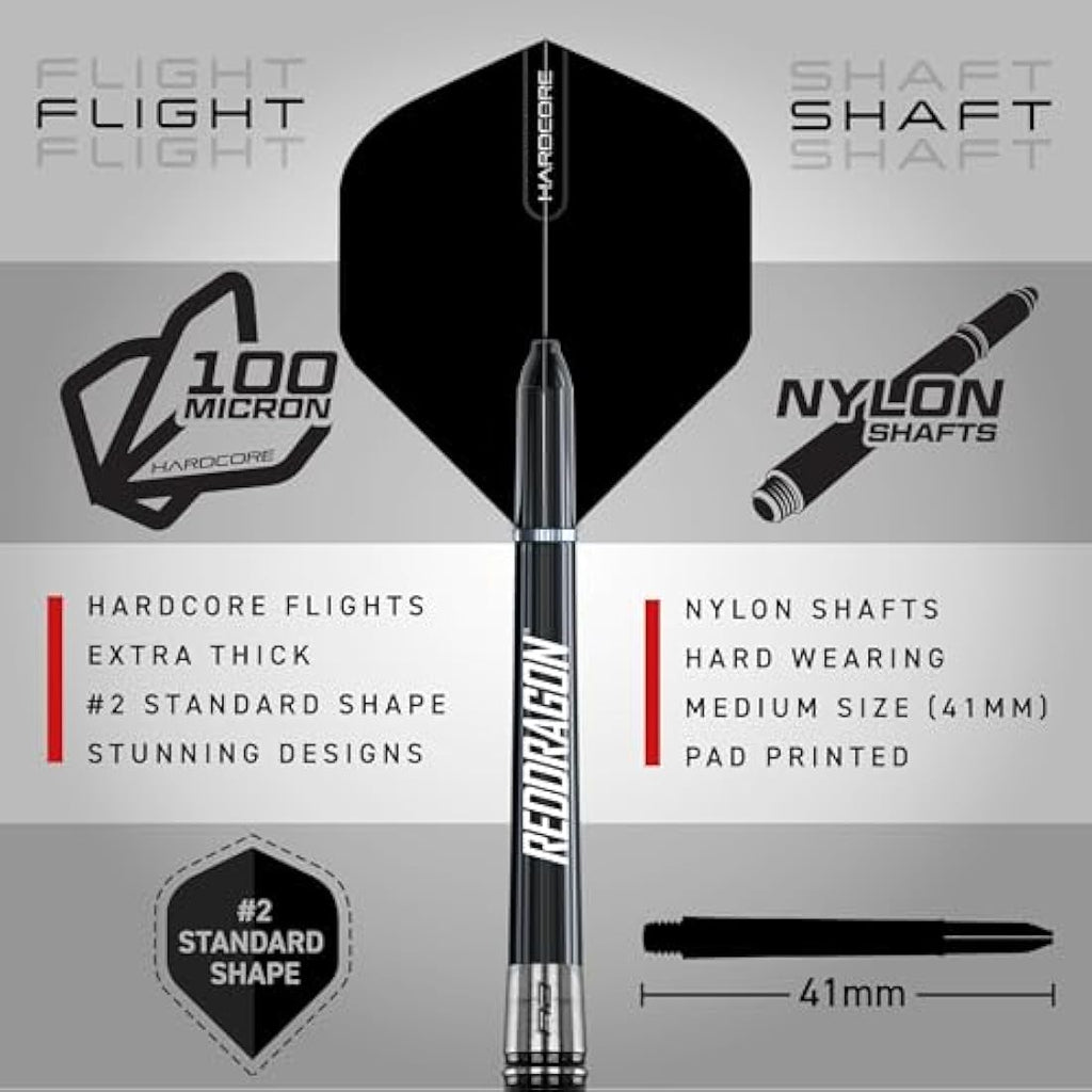 Red Dragon Pegasus Tungsten Steeltip Darts Set – Professional Weights