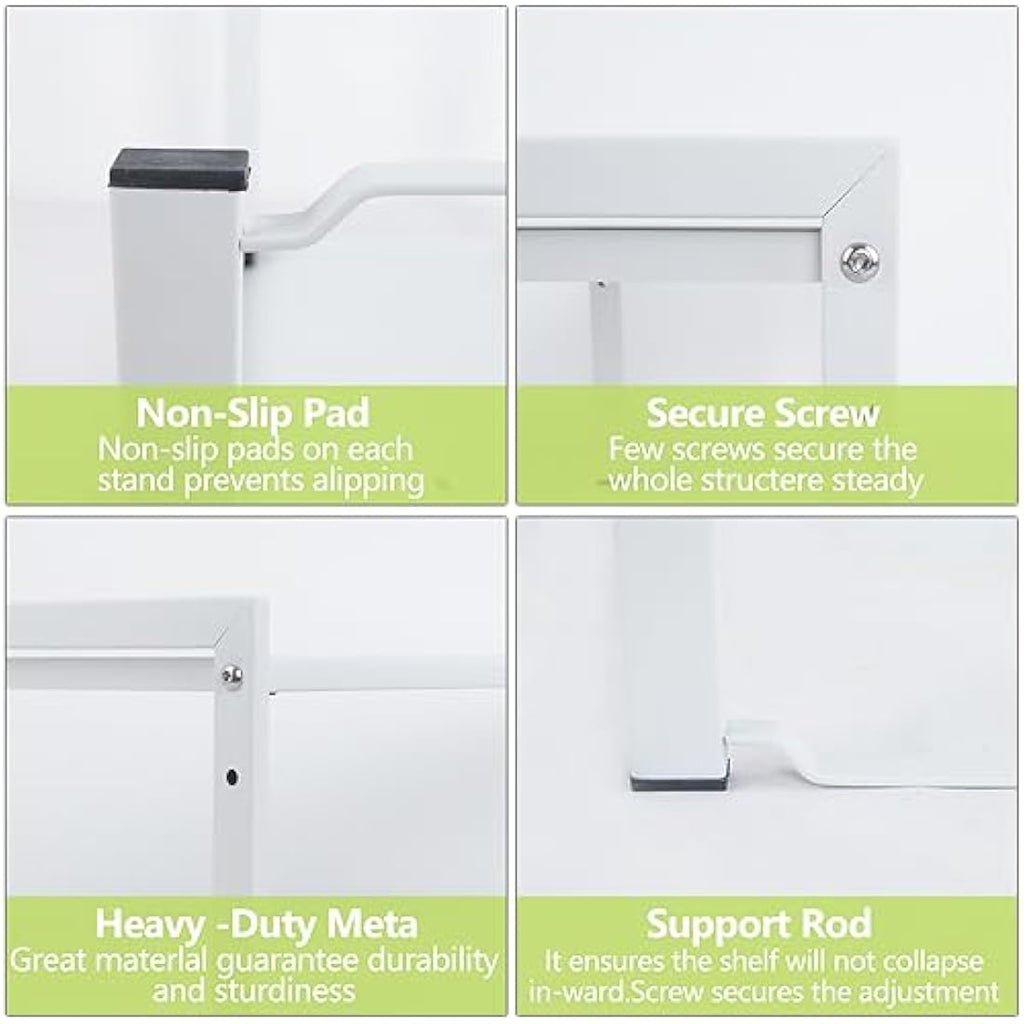 Goodsnetic Expandable Kitchen Cabinet Shelf – Heavy Duty Metal Organizer
