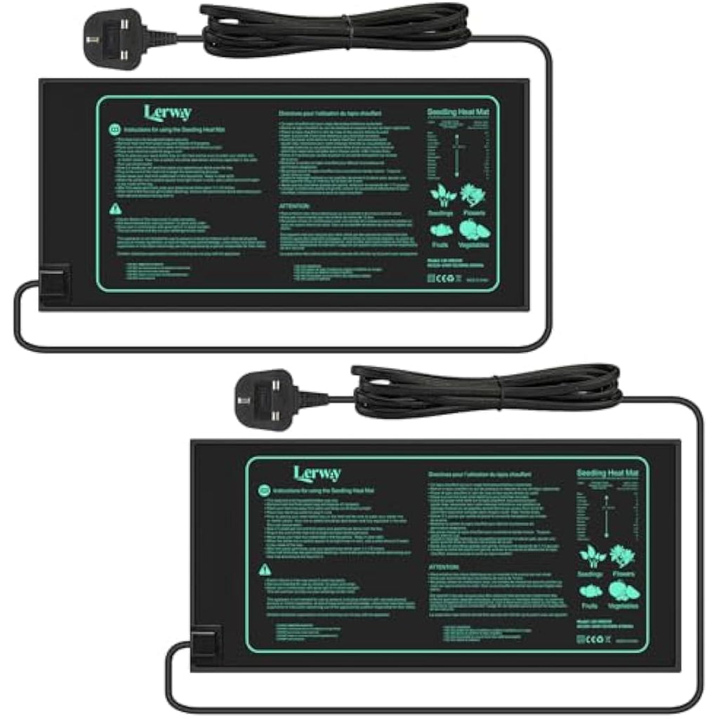 LERWAY Seedling Heat Mat – 21W Waterproof Plant Warming Pad, 2-Pack