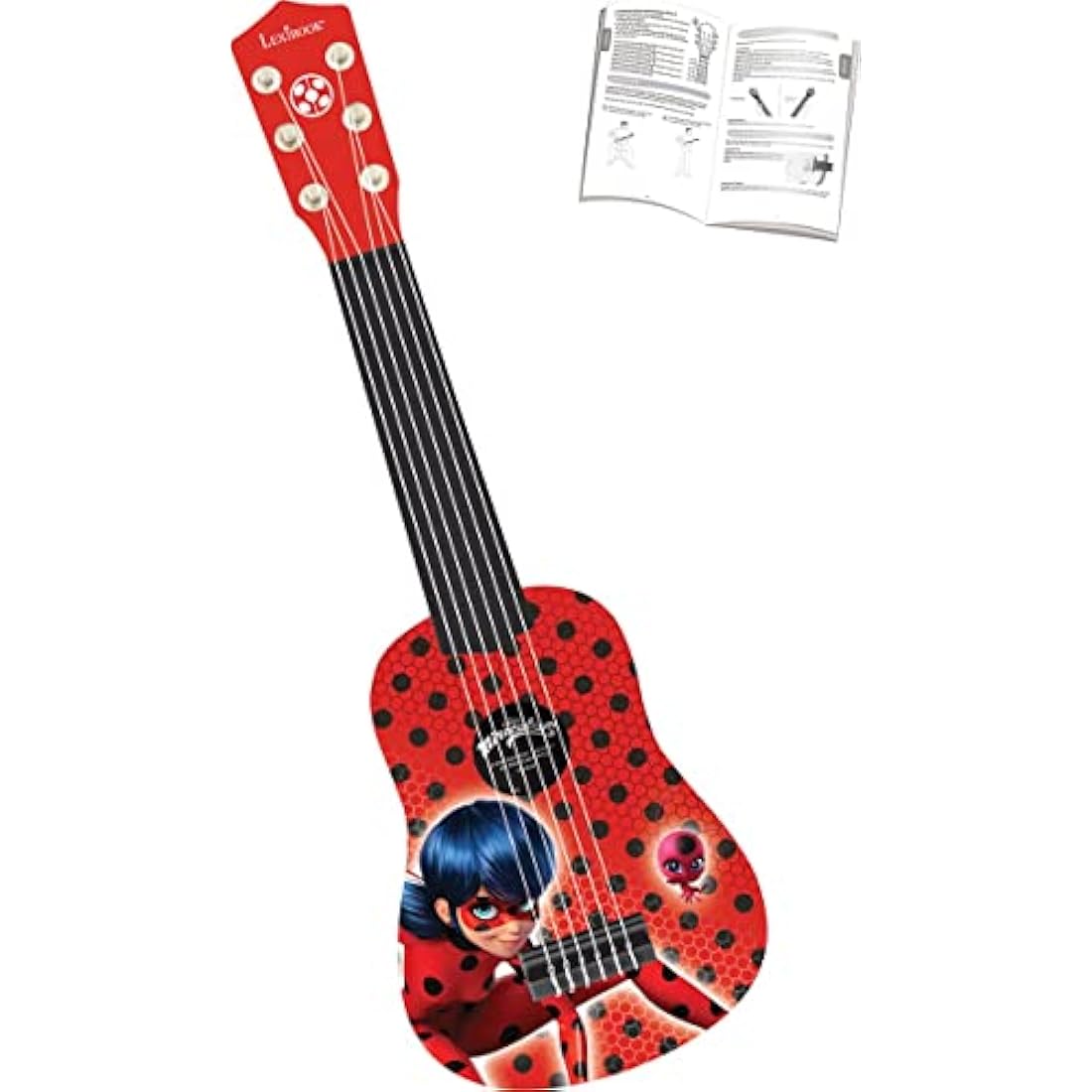 Lexibook Miraculous Ladybug Kids Guitar – 21" Acoustic Toy with 6 Strings