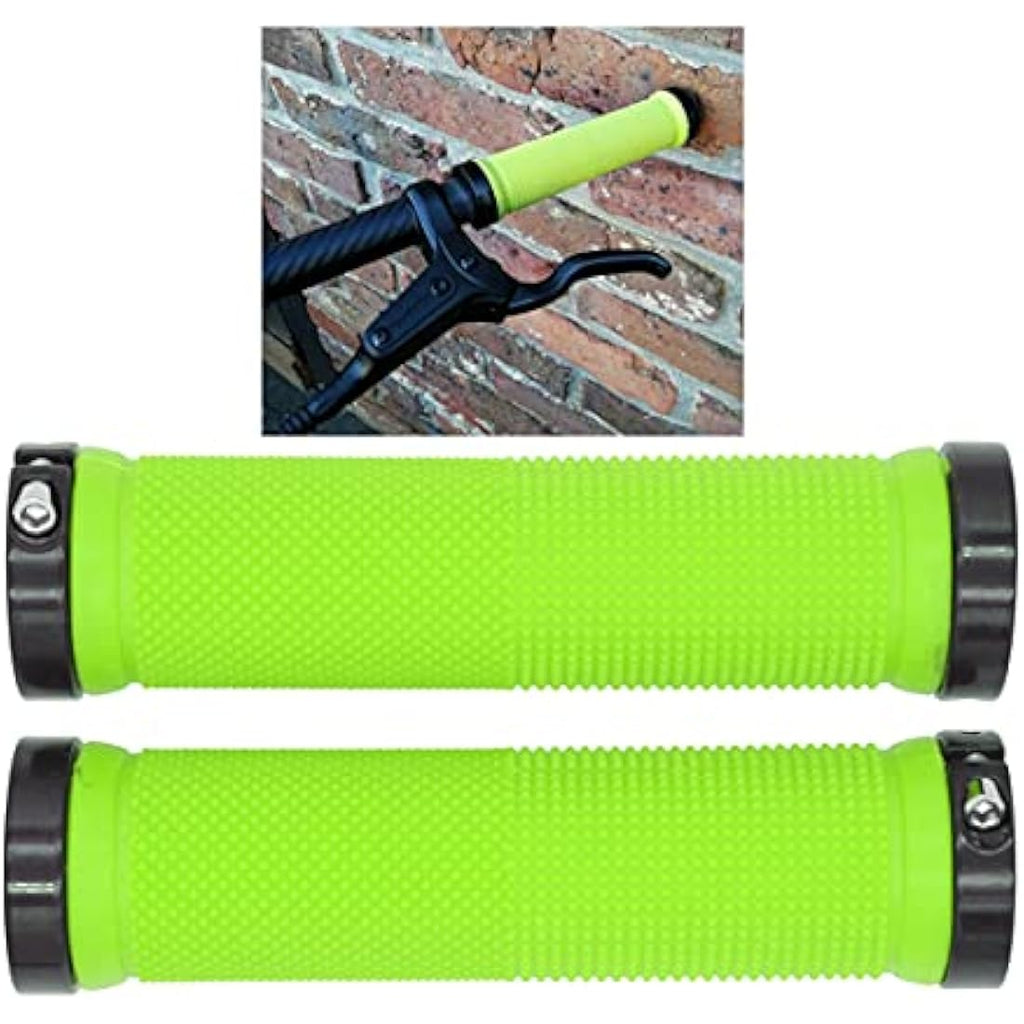 PLATT Non-Slip Rubber Bike Handlebar Grips | Double Aluminum Lock for MTB
