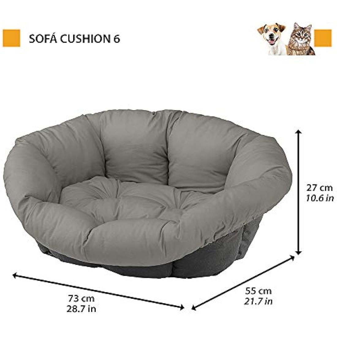 Ferplast Sofà 6 Cotton Cushion – Washable Spare Cover for Pet Beds