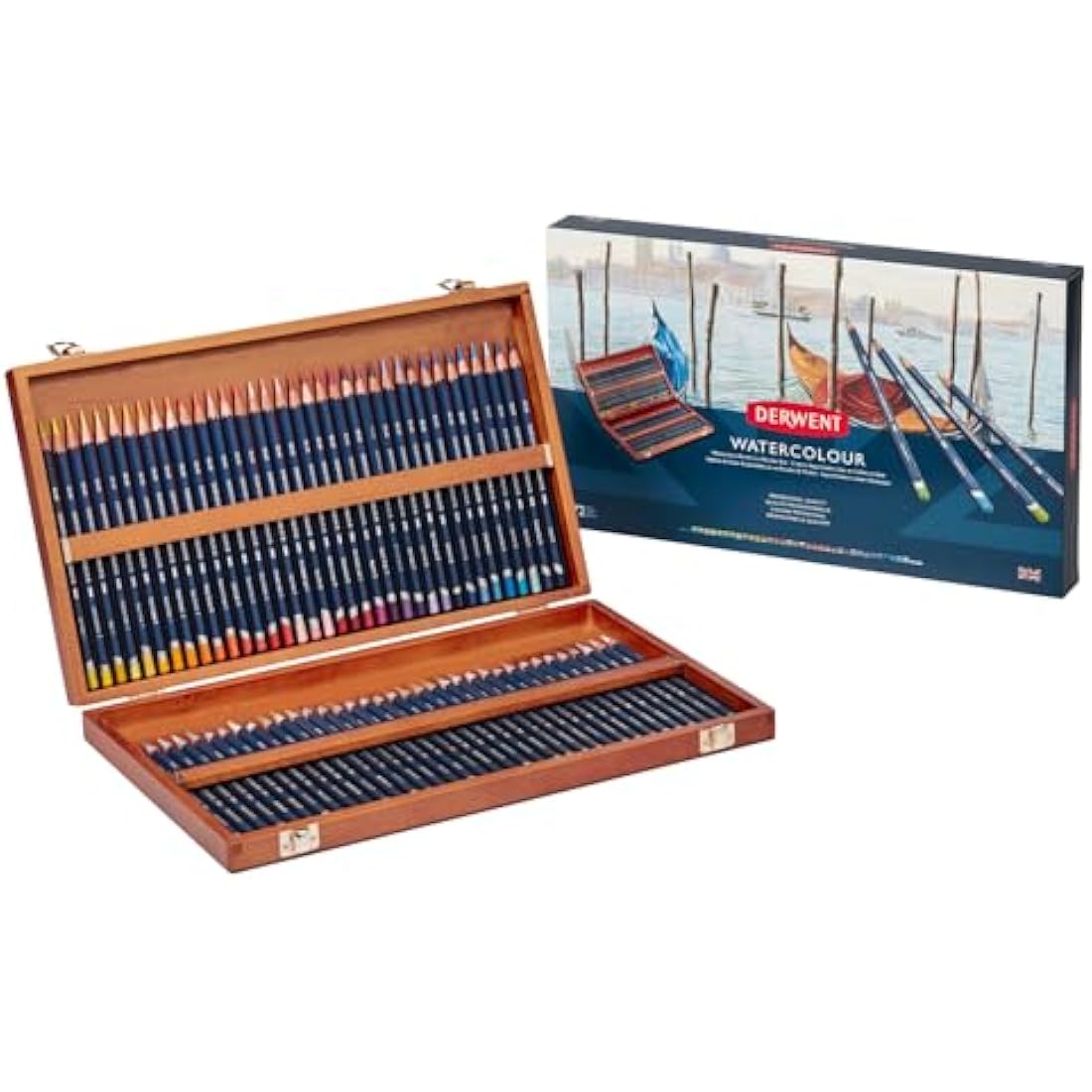 Derwent Watercolour Pencils – Professional Set of 72 in Wooden Gift Box