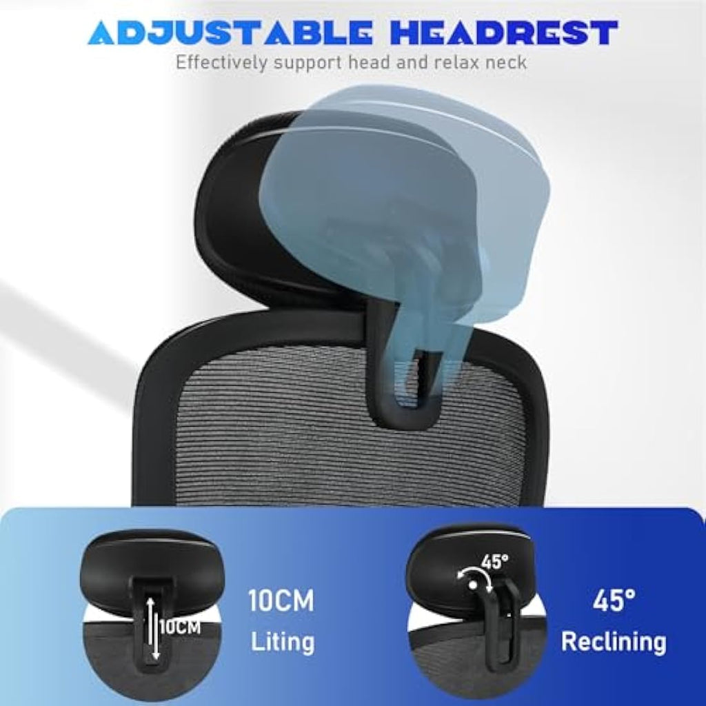 Durrafy Ergonomic Mesh Office Chair – High Back Desk Chair with Lumbar Support
