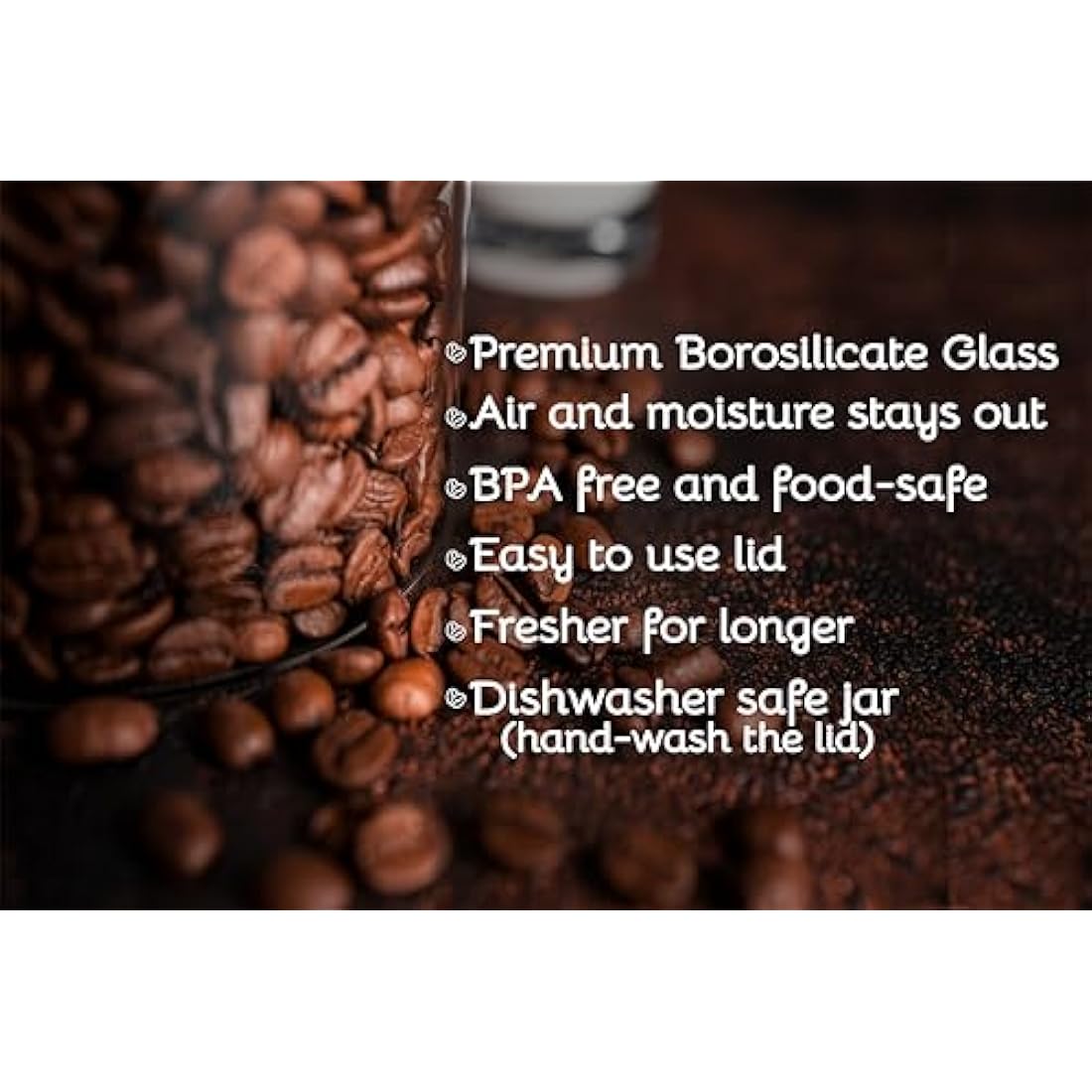 Bewunder 1.3L Borosilicate Glass Jars with Vacuum Lid - Set of 2