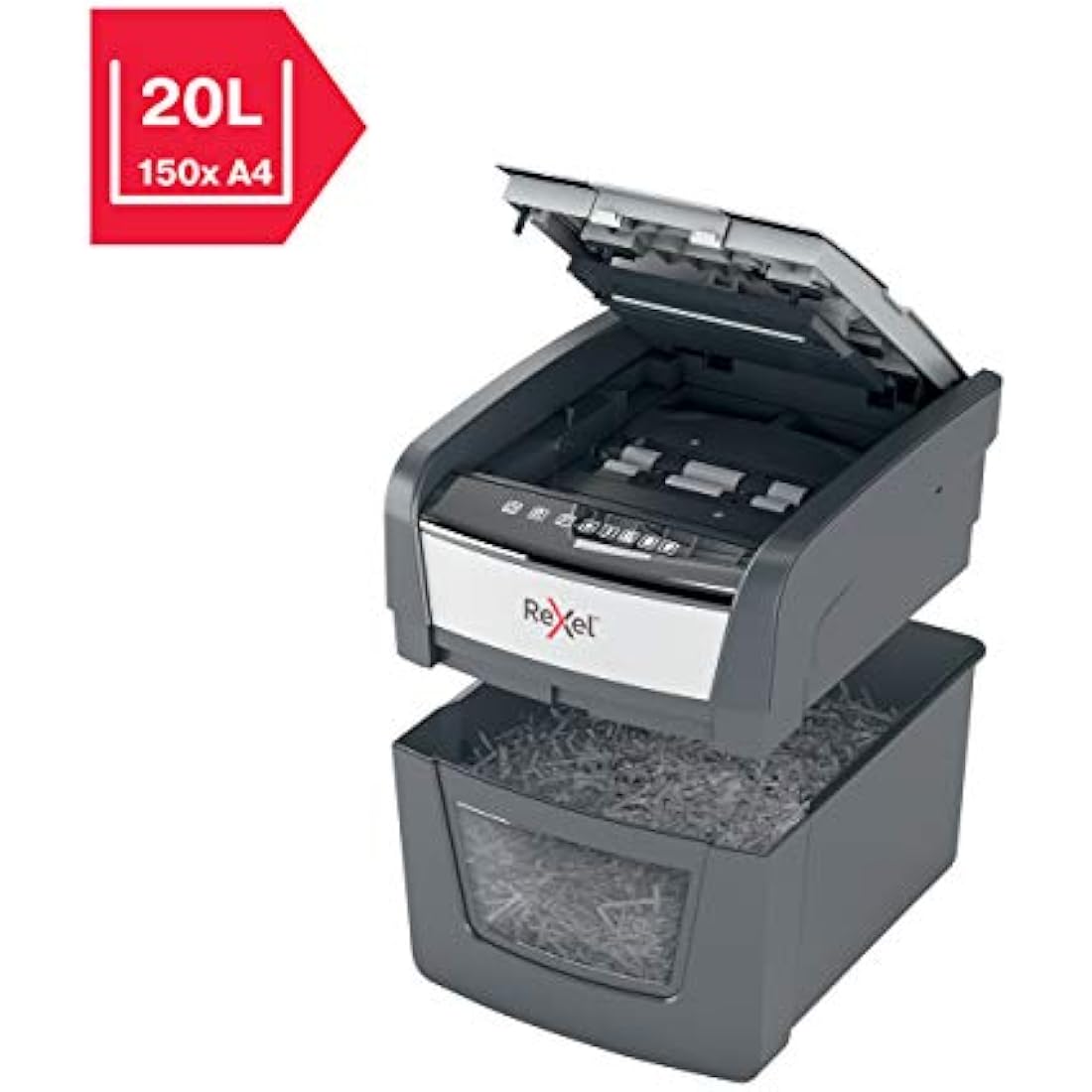 Rexel Optimum Auto Feed 45X Cross Cut Paper Shredder | 20L Bin, P-4