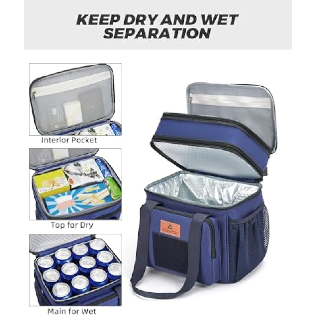 HSHRISH Tactical Lunch Bag – 15L Large Insulated Cooler for Men, Blue