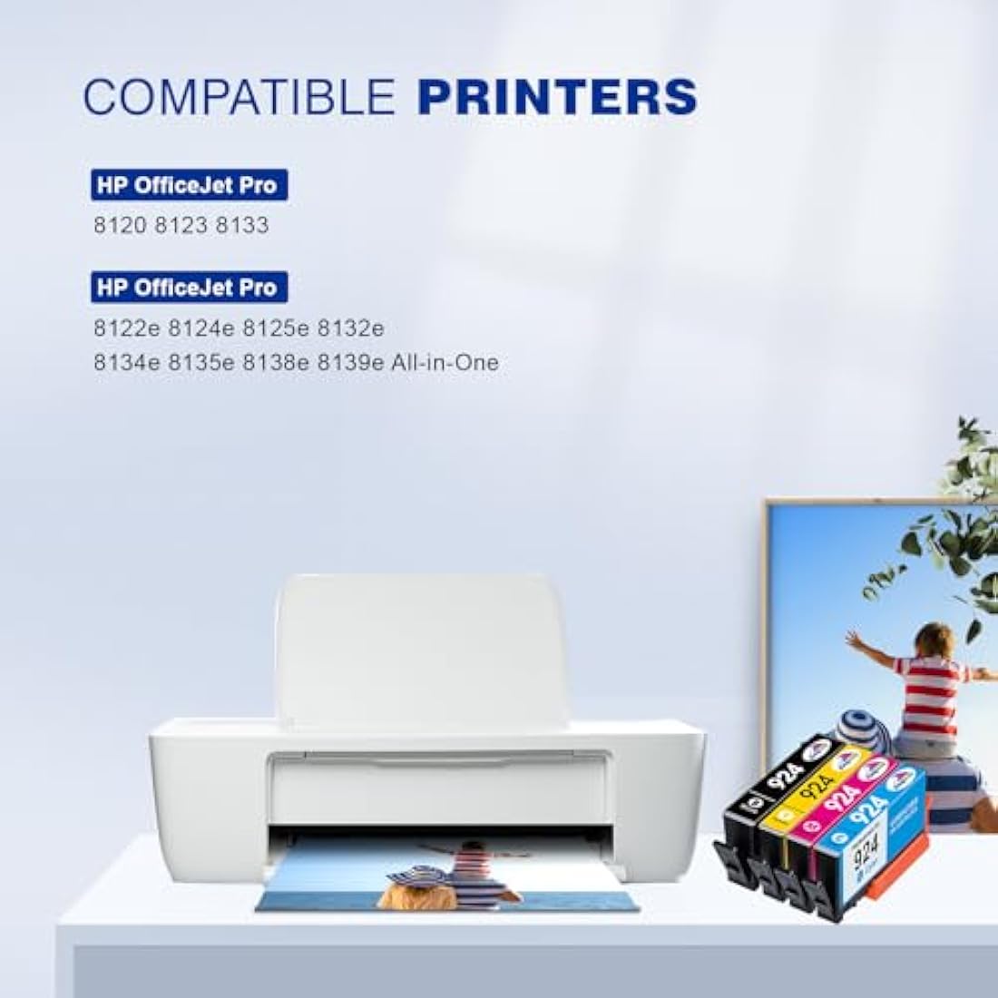 Kingway 924 Ink Cartridges for HP OfficeJet Pro 8120e 8130e | 4-Pack No Chip