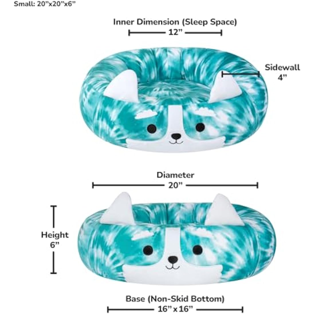 Squishmallows Halver the Corgi Pet Bed – 20-Inch Ultrasoft Plush Bed