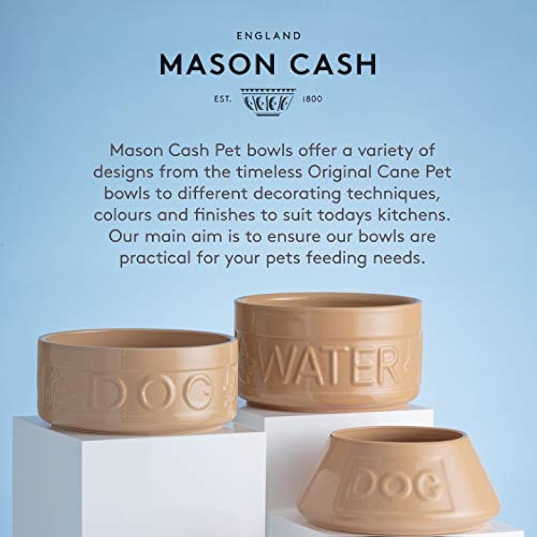 Mason Cash Pink Cat Saucer – 13cm Durable Stoneware Pet Food Bowl
