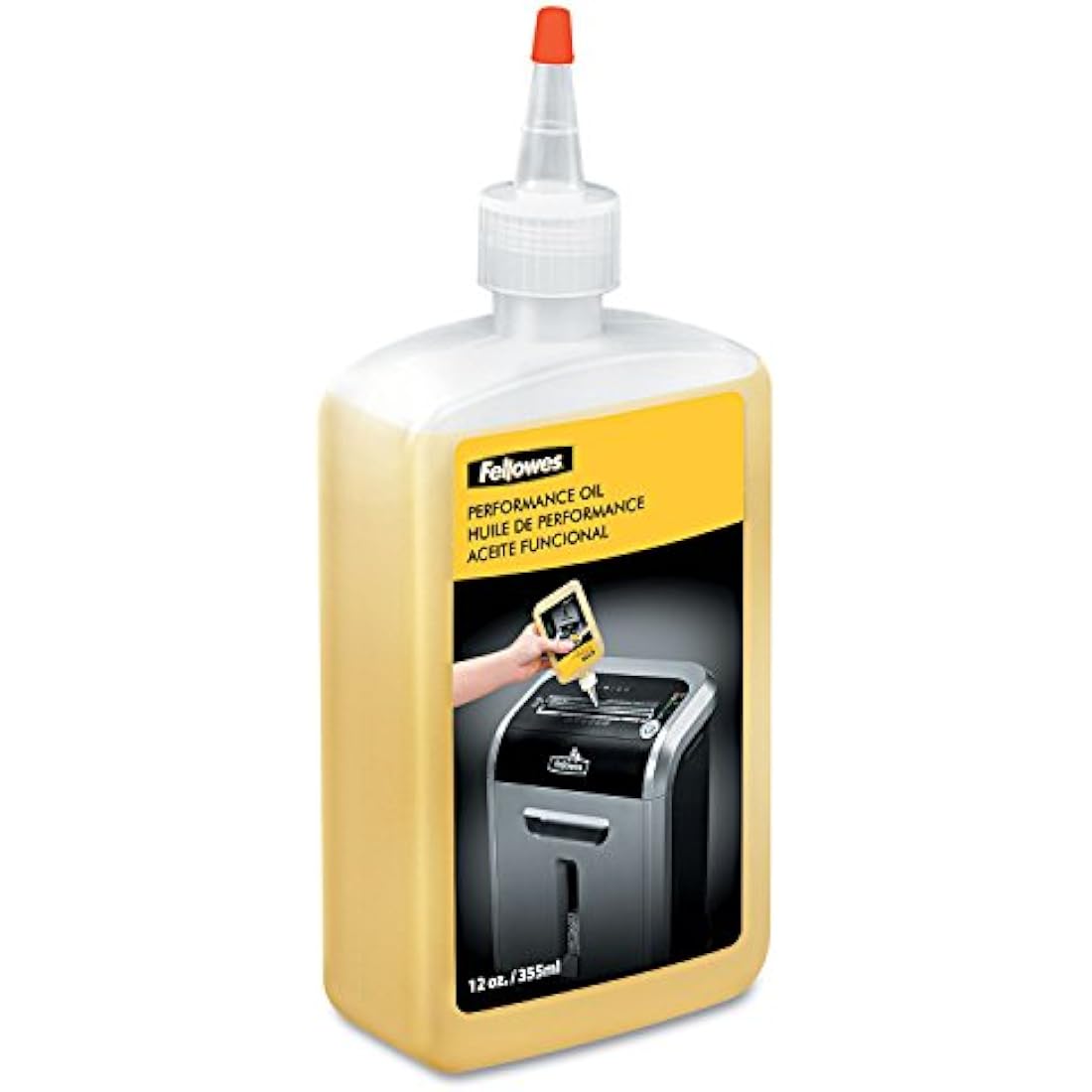 Fellowes Shredder Oil – 355ml Lubricant Bottle with Extended Nozzle