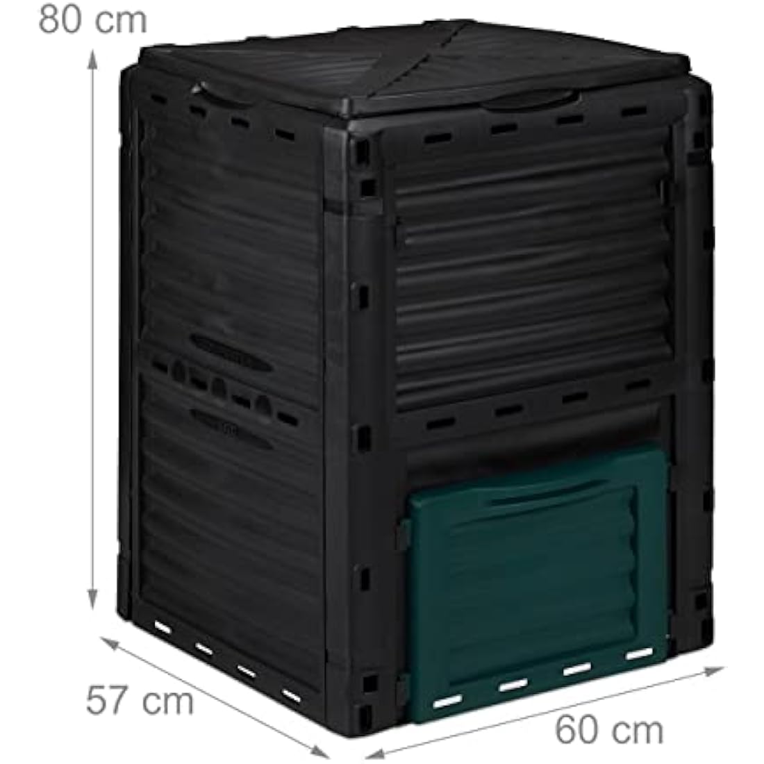 Relaxdays 230L Thermal Composter – Black Plastic Garden Waste Bin