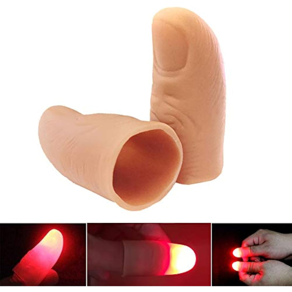 JTMM LED Finger Thumb Lights - 6 Pack Magic Trick Party Props | Red