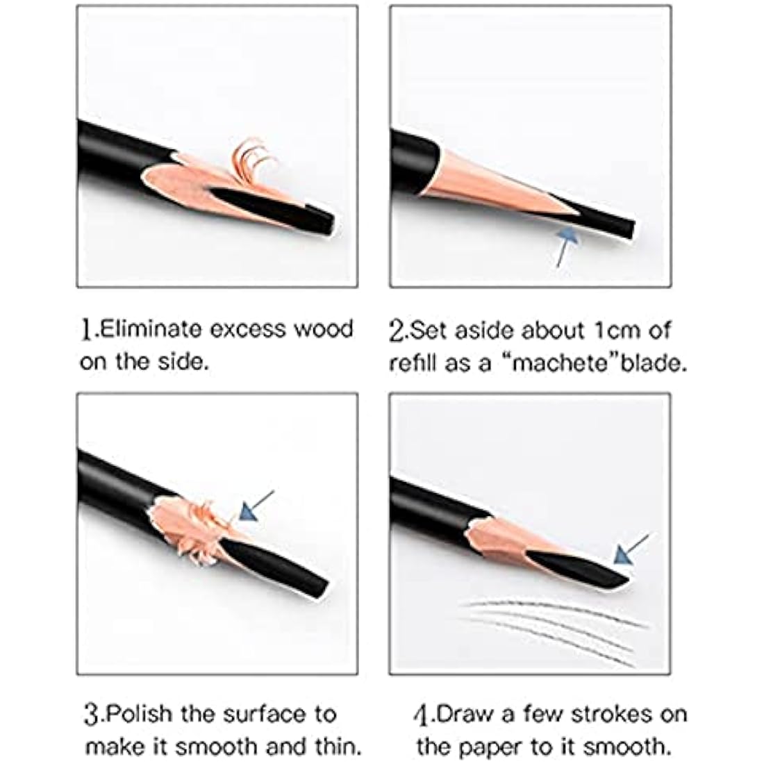 12-Piece Black Eyebrow and Eyeliner Pencil Set - Waterproof