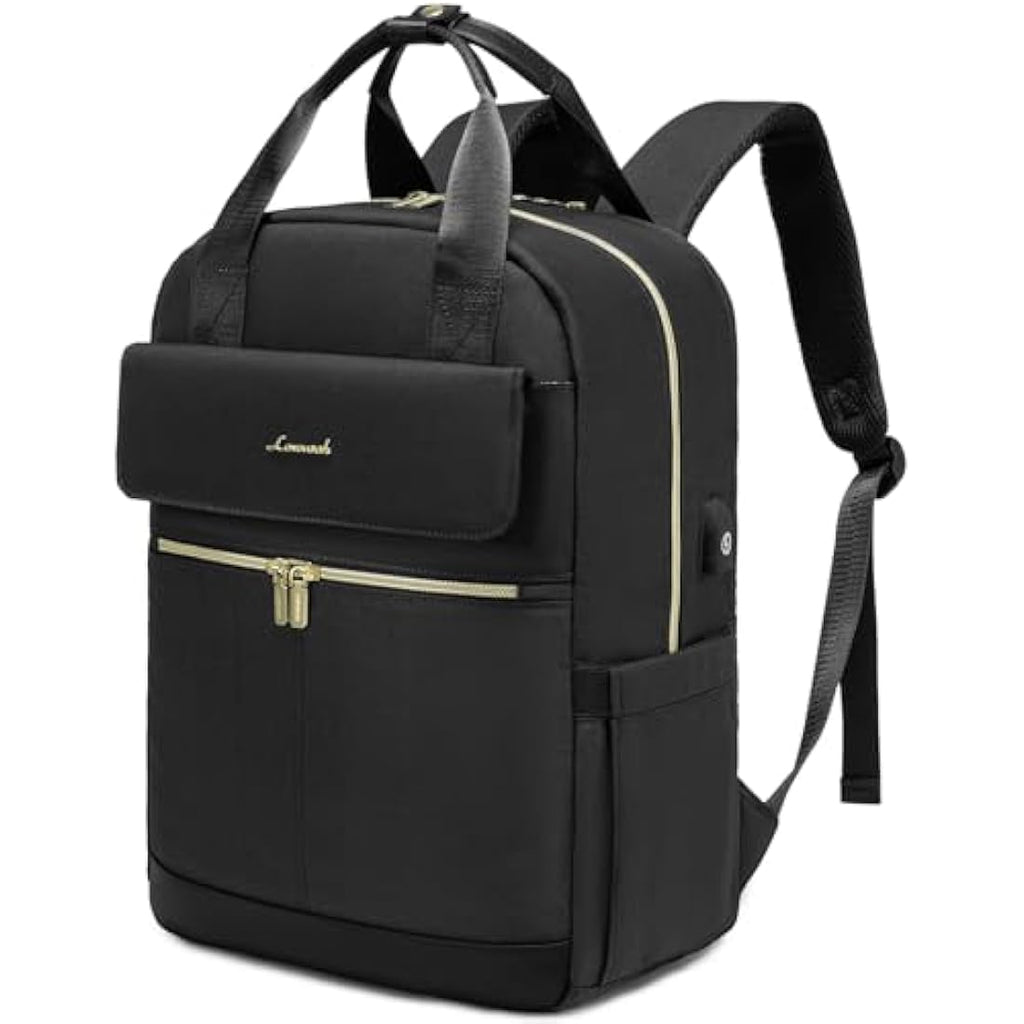 LOVEVOOK 17.3 Inch Laptop Backpack for Women | USB Port Travel Bag - Black