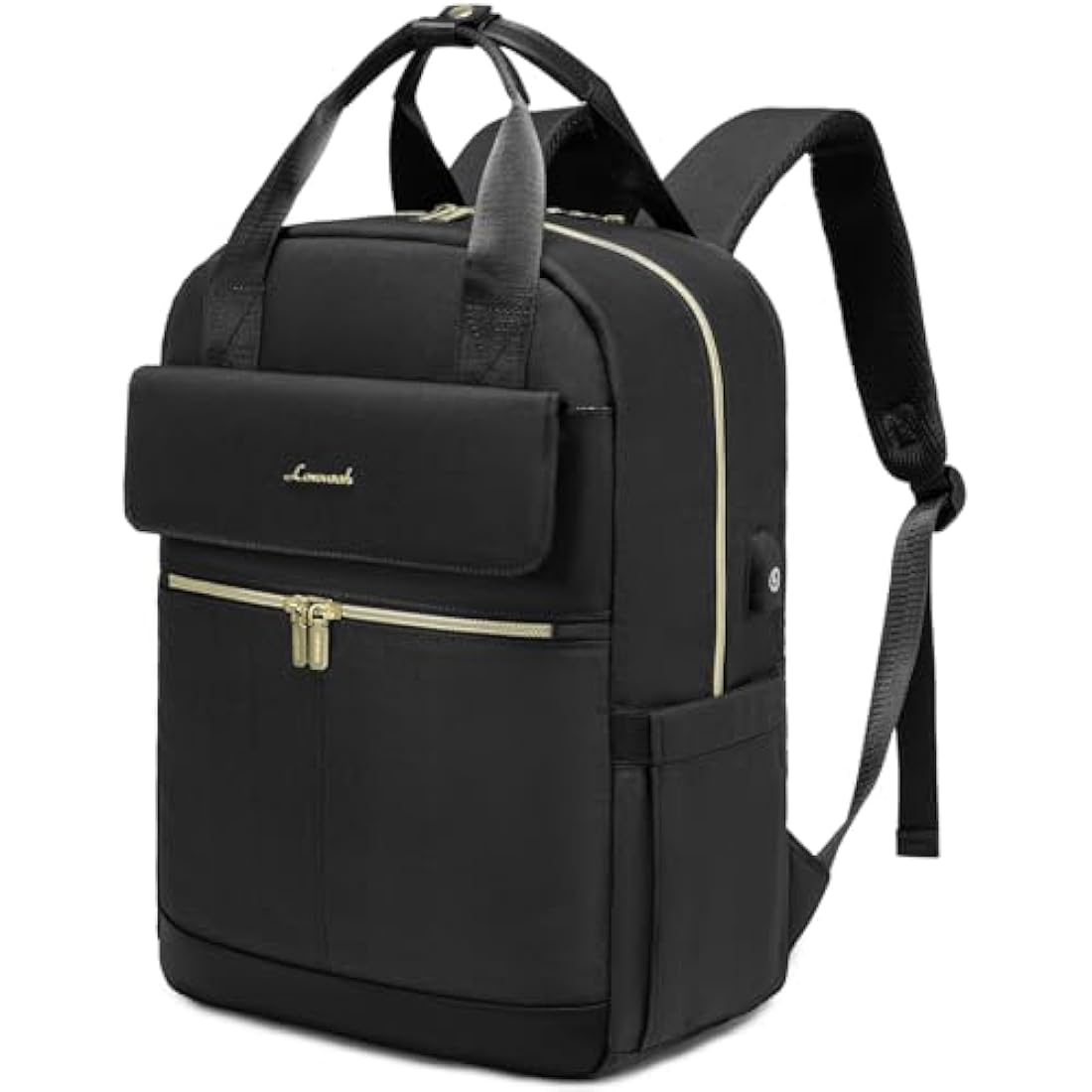 LOVEVOOK 17.3 Inch Laptop Backpack for Women | USB Port Travel Bag - Black