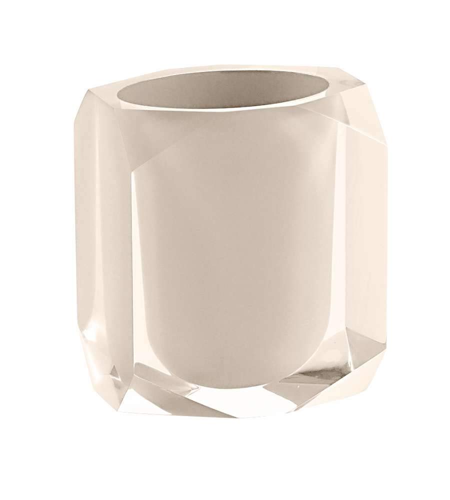 Gedy Resin Bathroom Brush Holder – Modern Beige Vanity Organizer