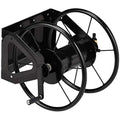 Relaxdays Wall-Mounted Hosepipe Reel - Steel Holder for 60m Hose, Black