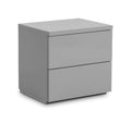Julian Bowen Monaco 2 Drawer Bedside Table - Grey High Gloss Finish