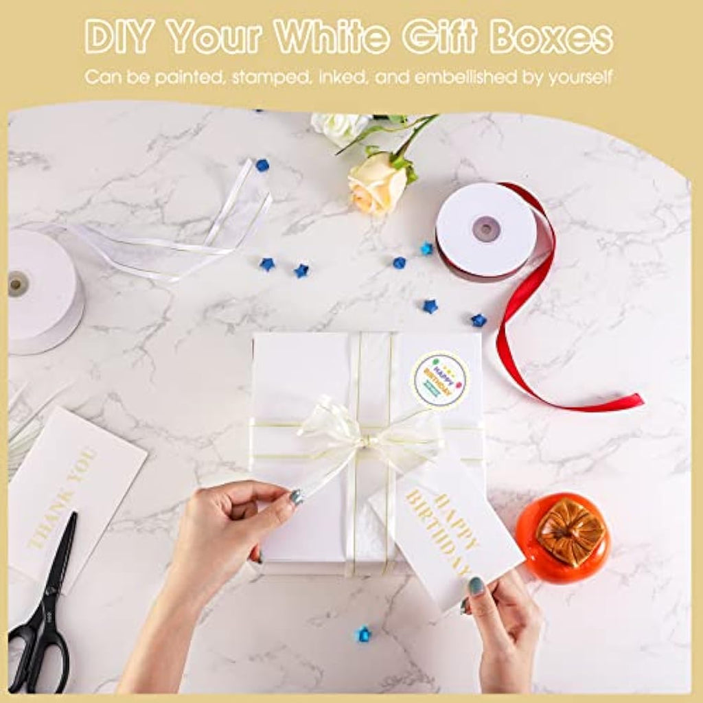 HOUSE DAY White Gift Boxes 20x20x10cm | 10 Pack Kraft Paper Cupcake Boxes