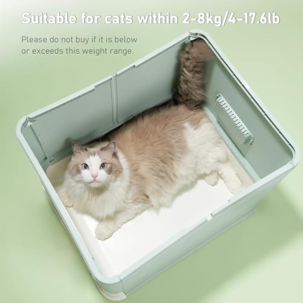 HelloMiao Fully Enclosed Cat Litter Box – Foldable Large Drawer Type Toilet