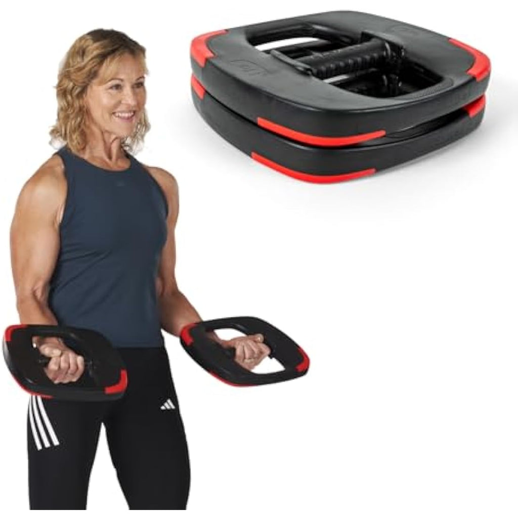 Les Mills Weight Plates – Ergonomic 2.2lb Cast Iron Hand Weights (Pair)