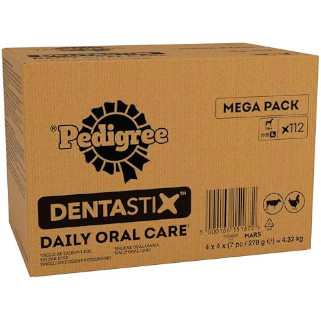 Pedigree DentaStix Dental Dog Chews for Large Dogs - 112 Sticks Megapack