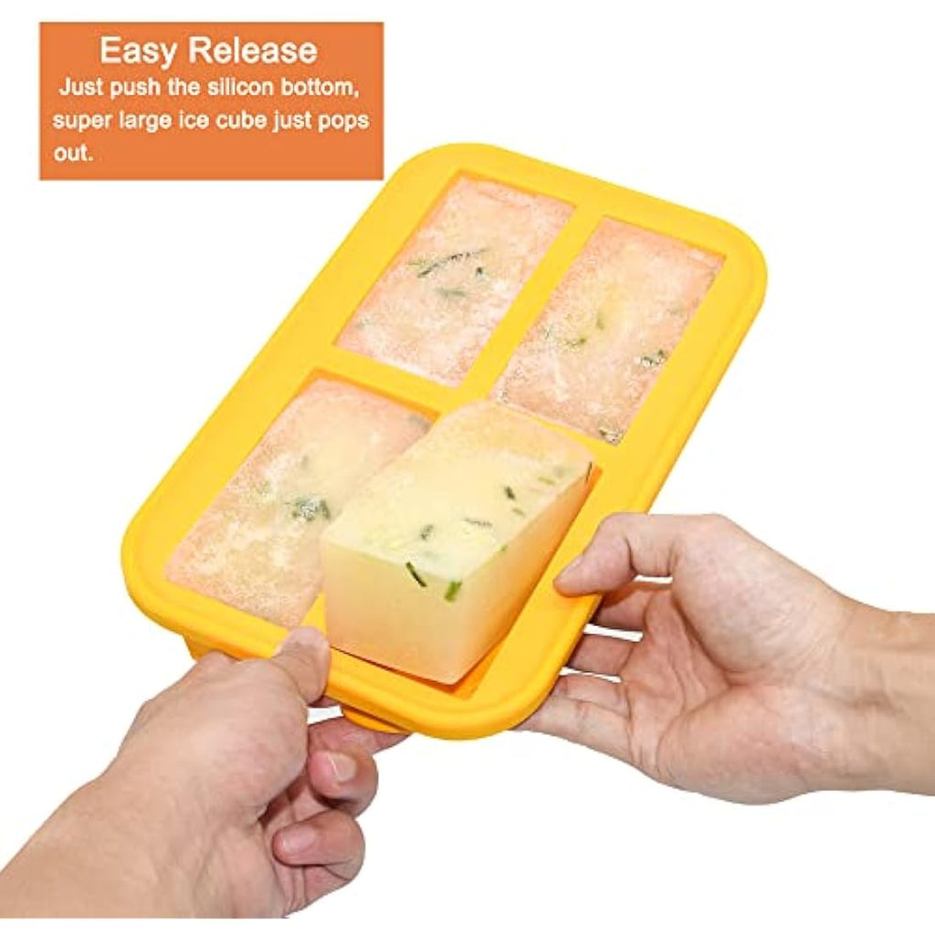 Bangp Silicone Soup Freezer Tray with Lid – 1 Cup Portion Meal Prep, 2-Pack