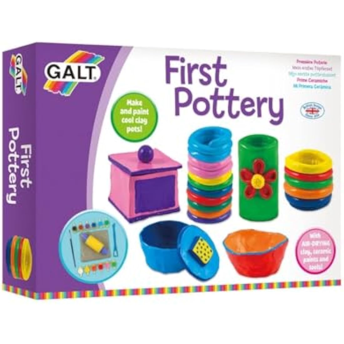 Galt First Pottery Kit – Kids Air Dry Clay Painting Set, Ages 6+