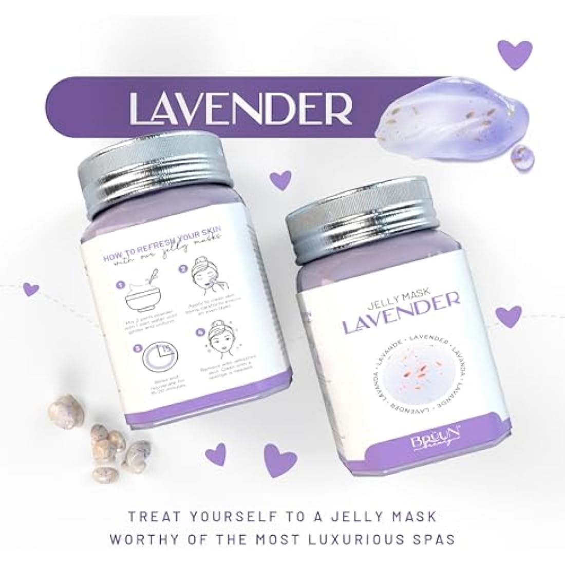 BRÜUN Lavender Jelly Mask – Moisturizing Peel-Off Rubber Face Mask