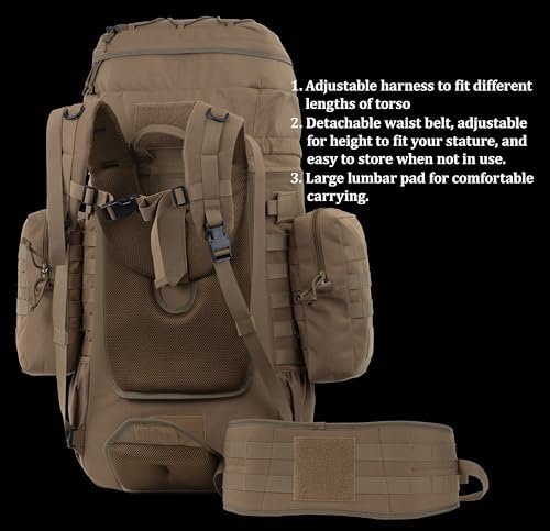 Jolof Store 75L Tactical Backpack – Internal Frame & MOLLE System
