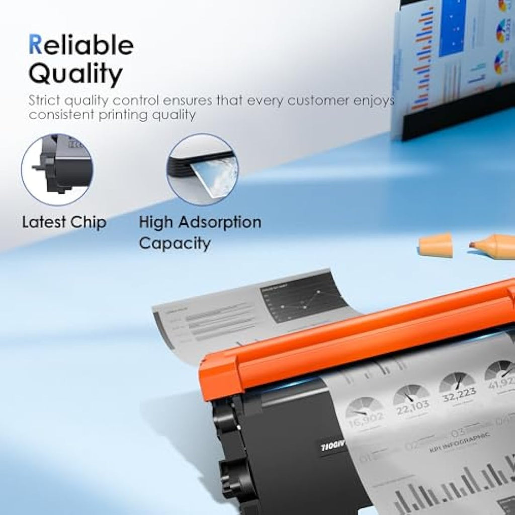 NOGIVY TN3480 High-Yield Toner Cartridges for Brother HL-L6400DW | 2-Pack
