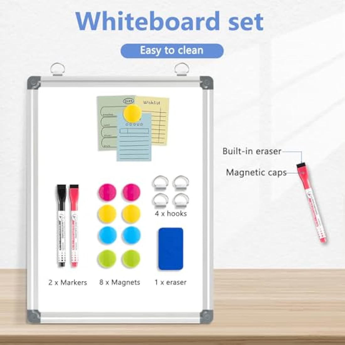 DOLLAR BOSS Magnetic Whiteboard | 30x40cm Double-Sided Dry Erase Board