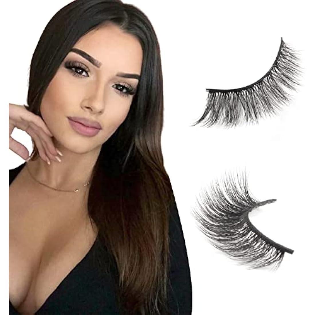 Jolof Store Cat Eye Faux Mink Lashes | Natural 3D Fluffy 5 Pair Pack