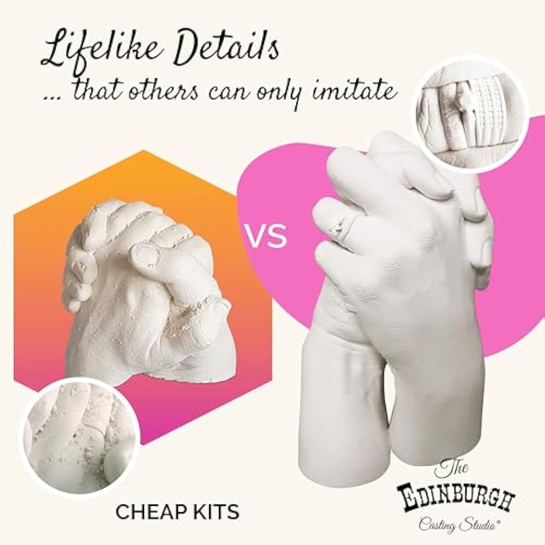 Edinburgh Casting Studio Hand Casting Kit for Couples – DIY Keepsake