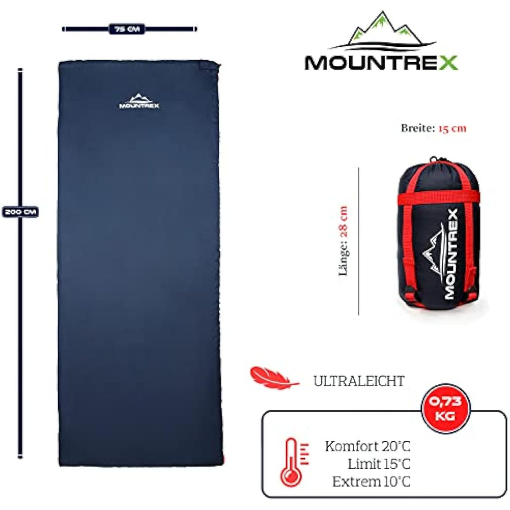 MOUNTREX Ultralight Summer Sleeping Bag – 730g Compact Travel Blanket