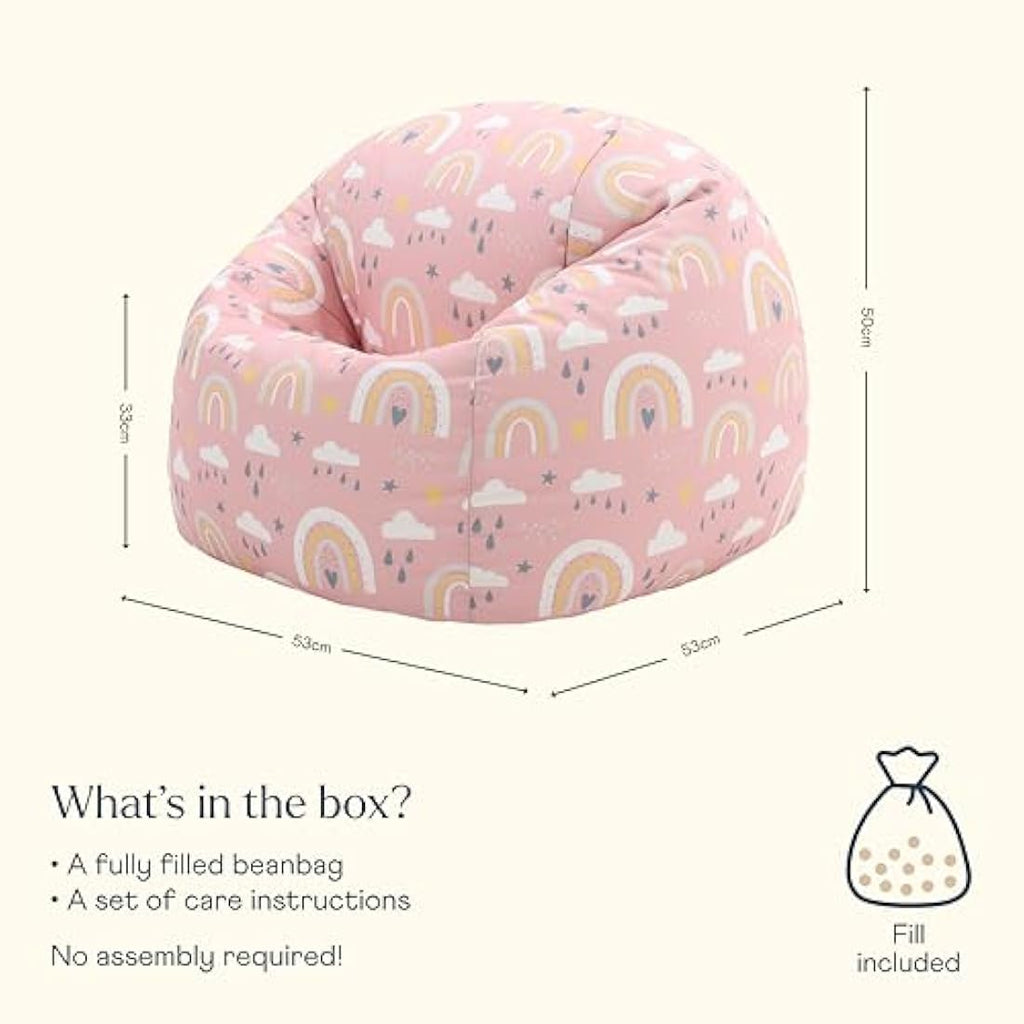 Icon Kids Rainbow Print Bean Bag Chair | Water-Resistant Seating