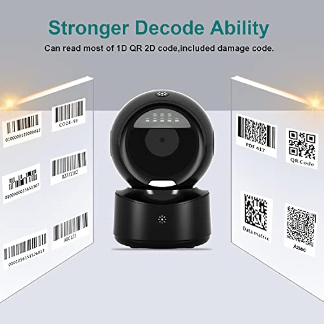 NetumScan Desktop Barcode Scanner | Hands-Free 1D 2D QR Reader for POS