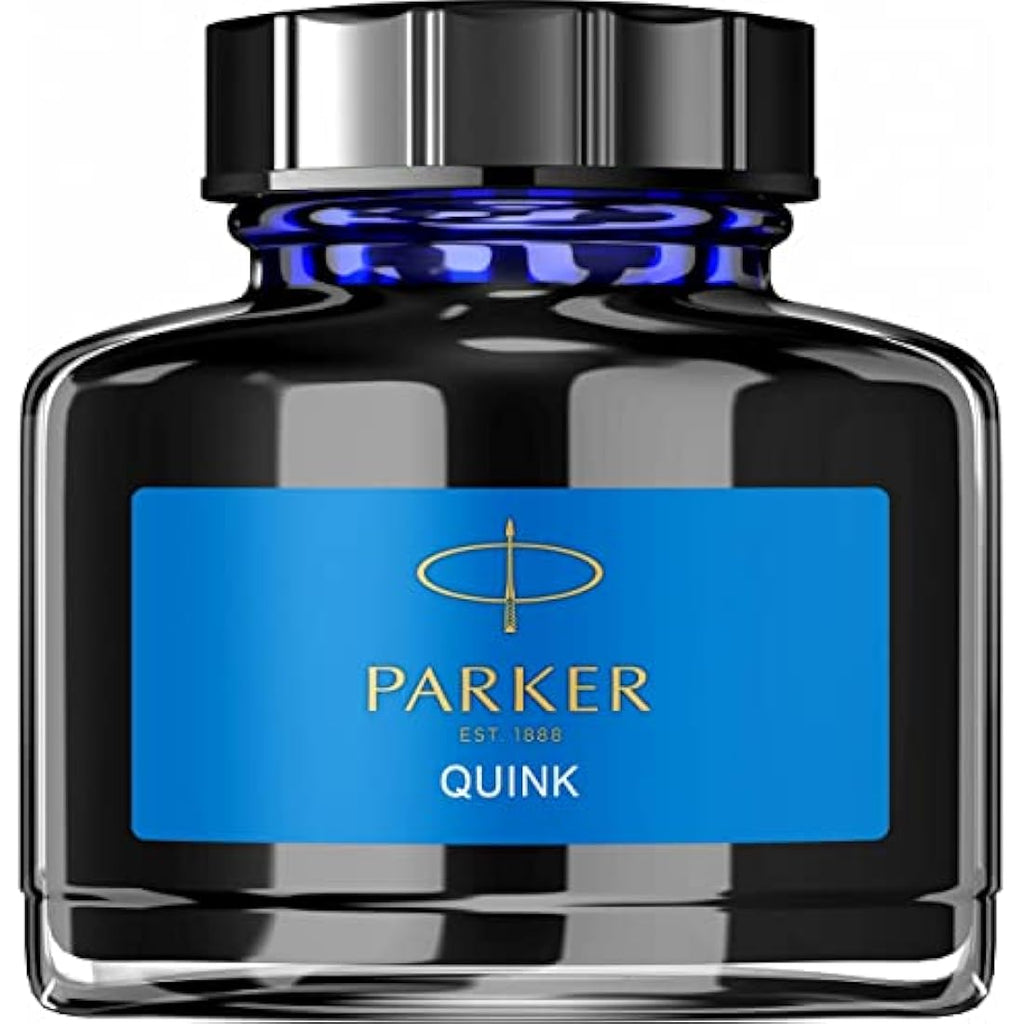 Parker Quink Fountain Pen Ink Bottle - Washable Blue Refill - 57 ml