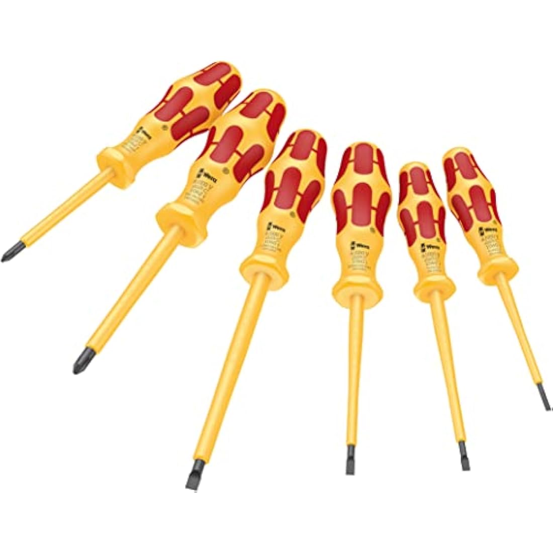 Wera Kraftform VDE Insulated Screwdriver Set - 6 Piece Precision Tools