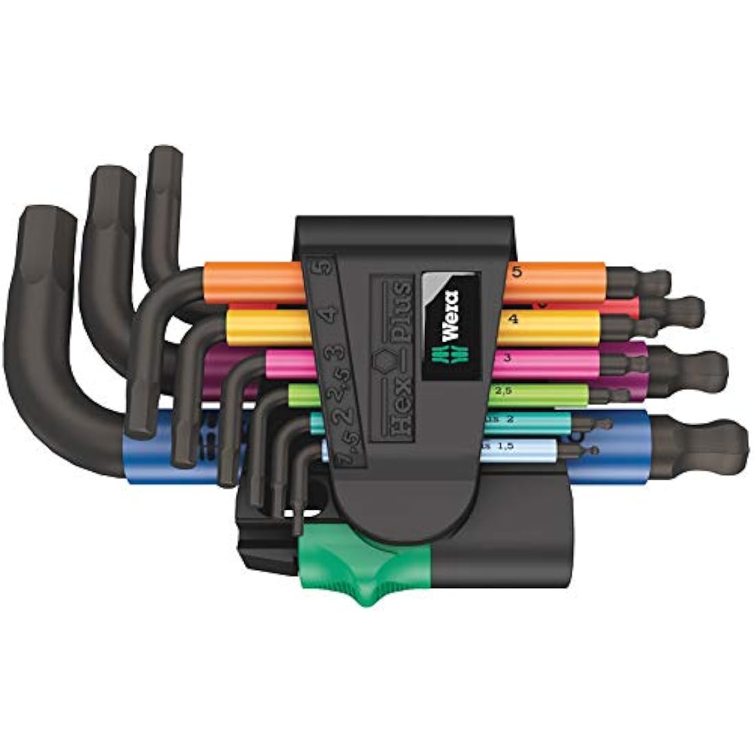 Wera 950/9 Hex-Plus Multicolour L-Key Set - 9 Piece Metric Hex Keys