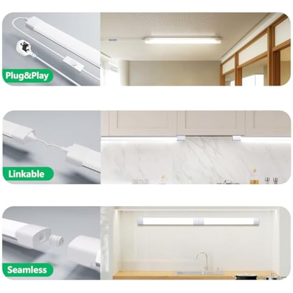 Amdelne 4FT LED Batten Light | 36W IP66 Waterproof Plug in Garage Strip