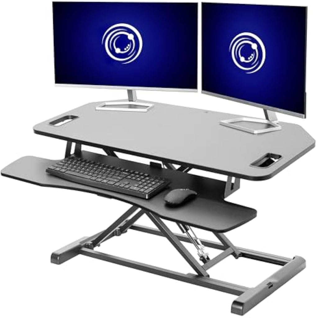 VIVO Corner Standing Desk Converter | 97cm Height Adjustable Riser