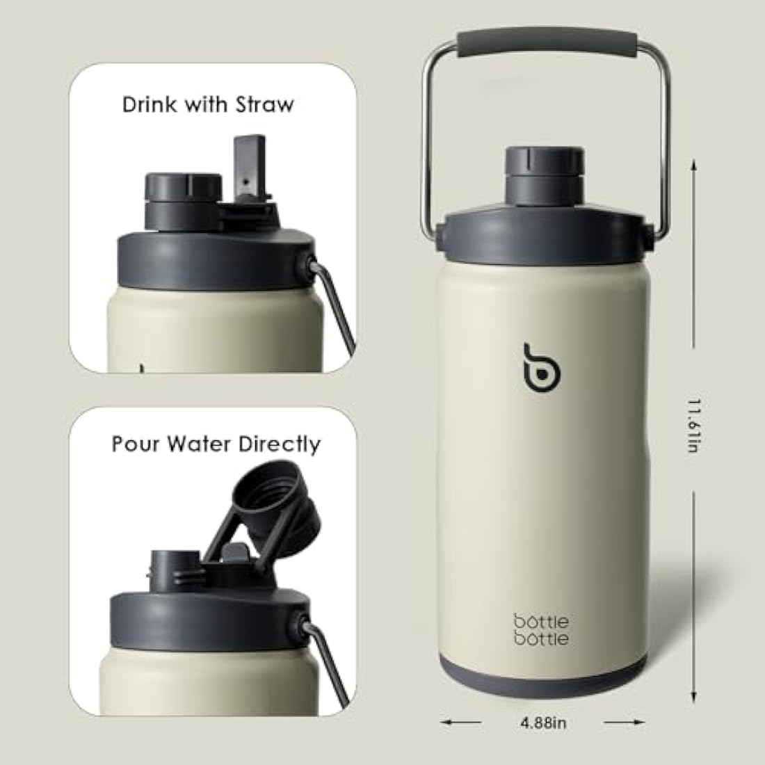 Bottle Bottle 64oz Insulated Water Bottle | Half Gallon Stainless Steel