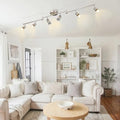 DINGLILIGHTING LED Ceiling Spotlight | 6-Way Rotatable Matt Nickel Track Light