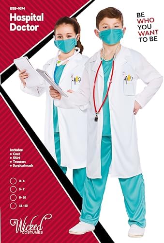 Wicked Costumes Kids Unisex Hospital Doctor Fancy Dress Roleplay Outfit