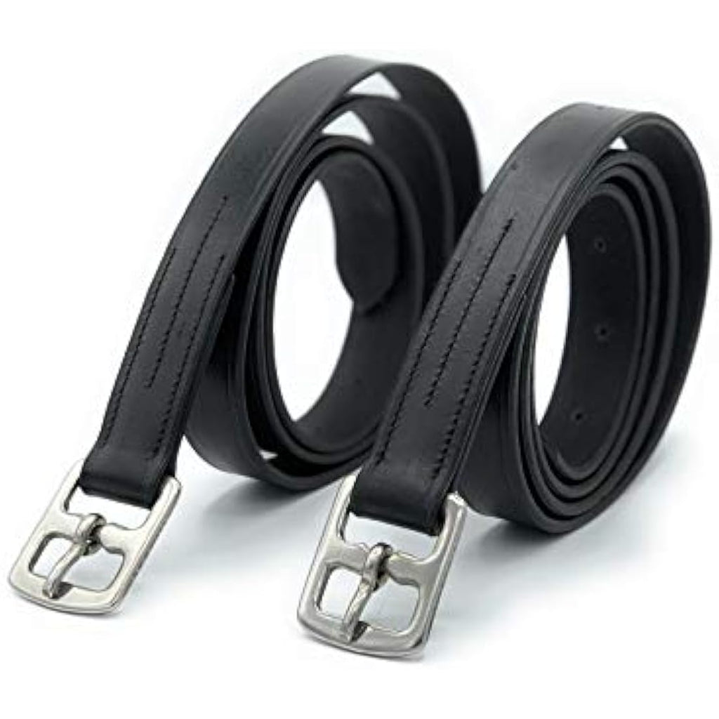 Leather Stirrup Leathers - Durable Equestrian Gear, 54-Inch Black